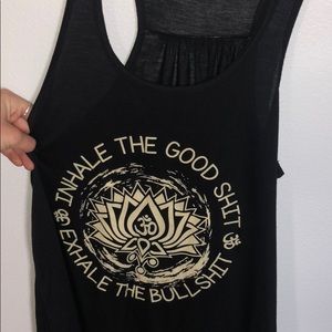 New black tank with hobo themed print